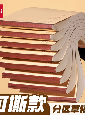得力2000张可撕款草稿本草稿纸考研专用大学生用空白b5高中生演算纸加厚数学初中生打草纸白纸分区草稿批发