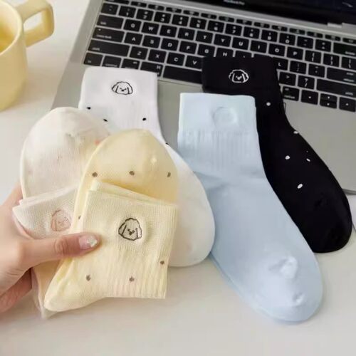 【5双装可爱小狗】夏季抗菌女袜