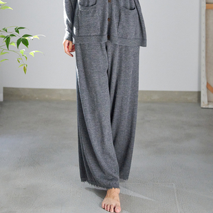 高端精仿羊绒裤子女外穿 舒适休闲垂坠阔腿裤长裤纯山羊绒直筒裤