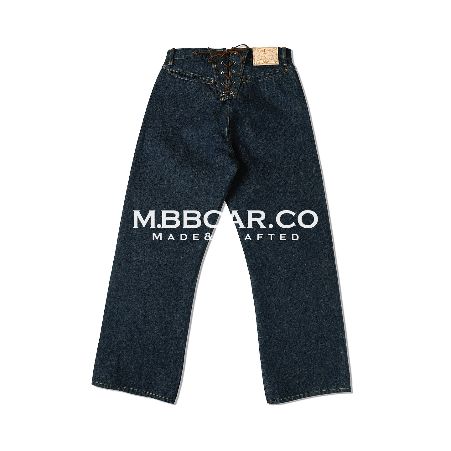 MBBCAR窄幅 15.3OZ染系列赛络纺面料赤耳丹宁705B绑带牛仔工作裤
