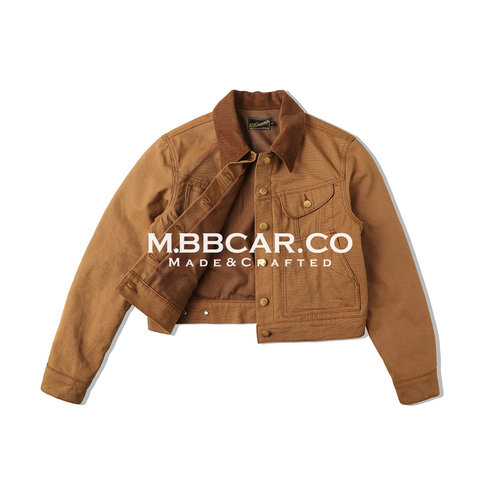 MBBCAR窄幅西部系列420G高密帆布羊毛内衬短款修身巡洋舰勘探夹克