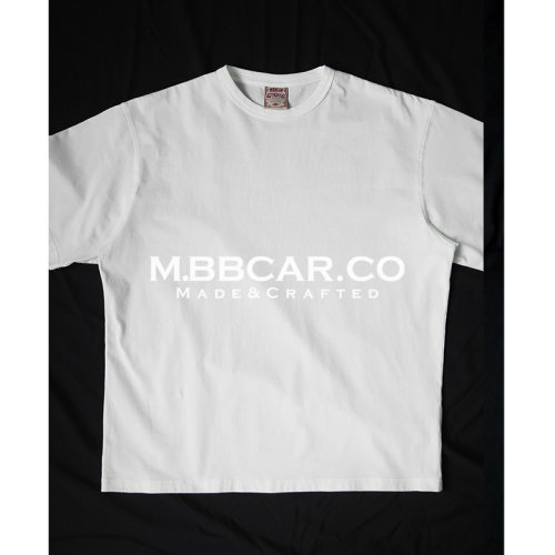 MBBCAR窄幅坏猫系列纯色上衣复古基础短宽新疆长绒棉丝滑短袖T恤