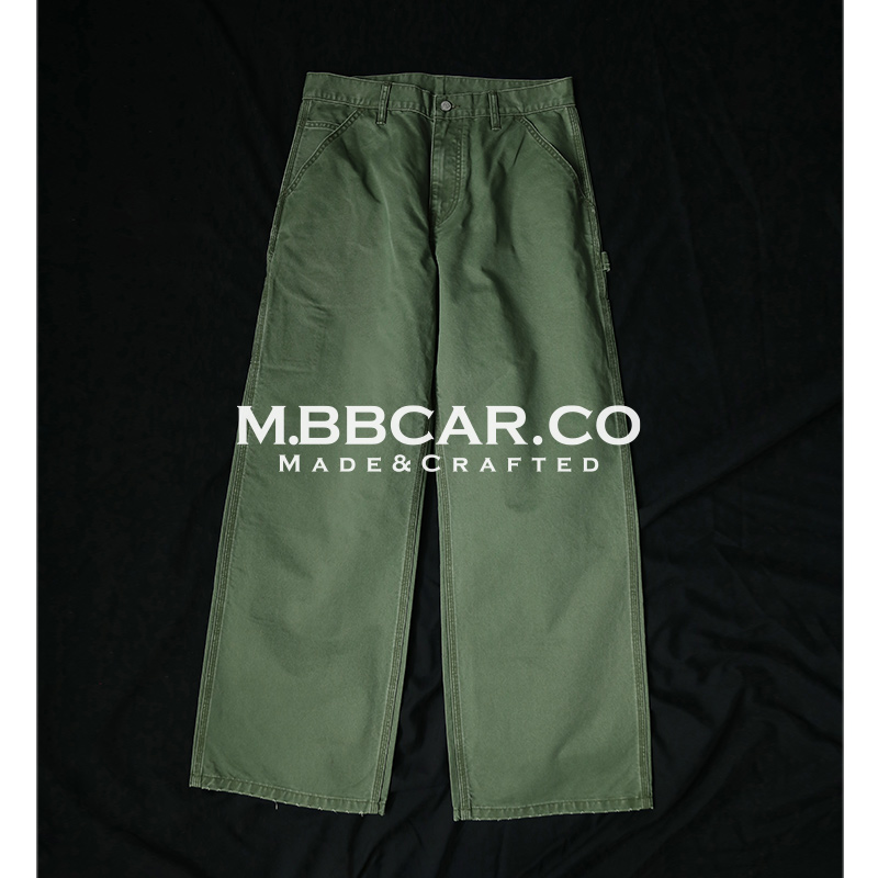 MBBCAR窄幅 重磅NewVintage破坏水洗b11宽松直筒做旧伐木工工装裤