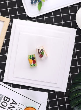 外贸6/8/10/寸白色加厚蛋糕底托方形硬纸垫包边慕斯烘焙托盘