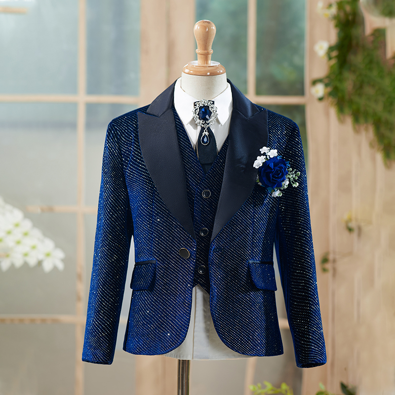 高档男童花童闪亮西服套装