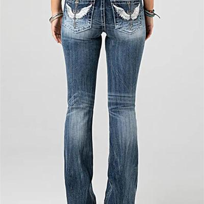 Women's Embroidered Fashion Jeans for Spring and Autumn裤子
