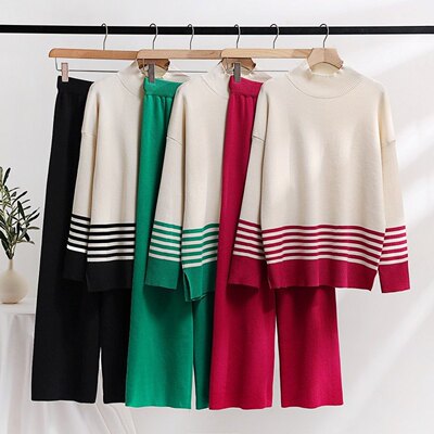 New fashion casual two piece women Knitted sport suit 两件套