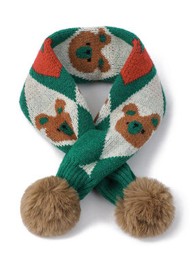 New Children's INS Style Fashion Scarf Ball Knitted Scarf