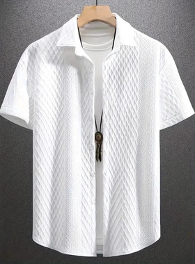2025 men's short sleeved lapel shirt