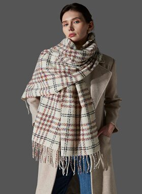 2024 Women Fashion INS Tassel Plaid Houndstooth Scarf Shawl