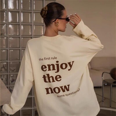 欧美时尚休闲纯棉长袖T恤上衣女 Oversize Tee T Shirt Top Women