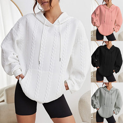 Women Fashion Pullover Hooded Long Sleeve Stitching Hooded