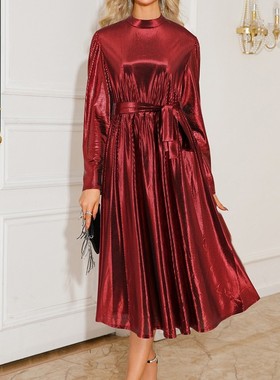 Autumn-Winter Long Sleeve Evening Gown for Women长袖宴会礼裙