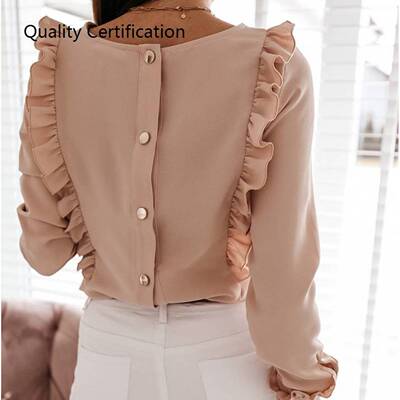 blusas Casual mujer manga larga Blusa Tops 3XL