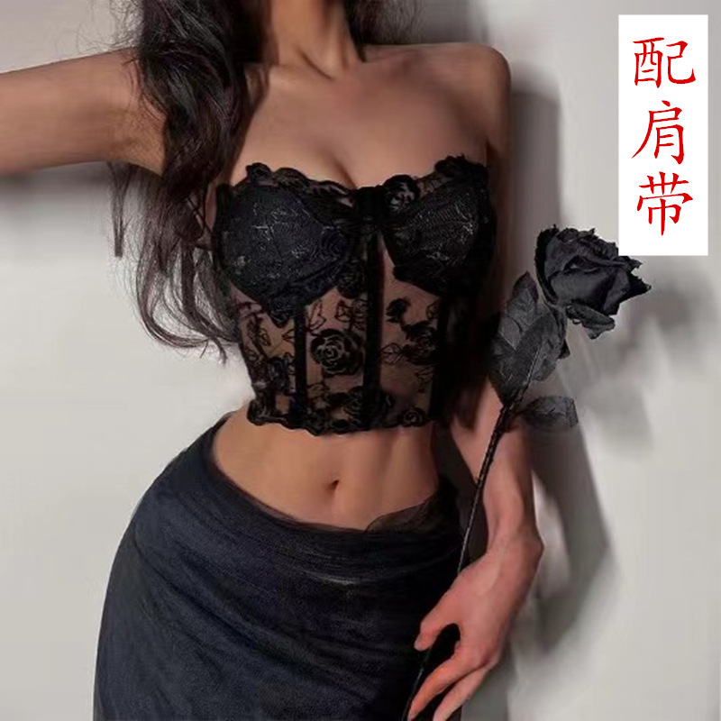 Sexy women's bra wrapped in a small tank top and top