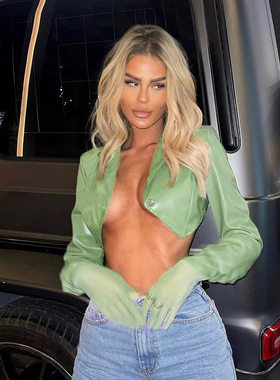 2024 Women's Fashion Pleated Long Sleeve Waist Short Sexy