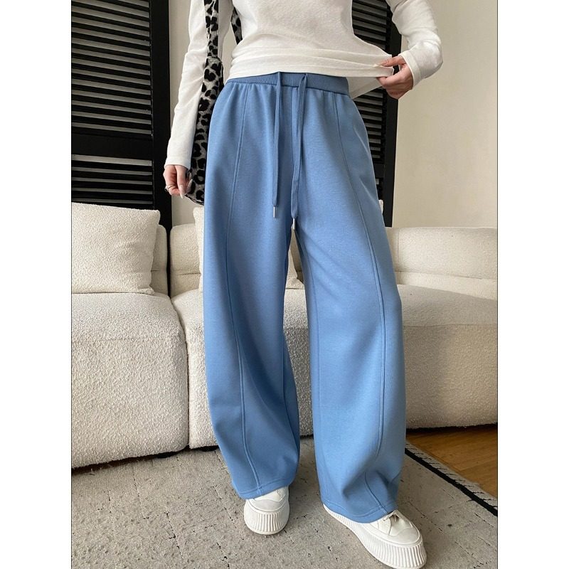 初见女装 韩系春季女士裤子 分割设计抽绳松紧腰运动休闲卫裤,女装/女士精品,卫裤,淘宝优惠券,粉丝福利购,淘宝优惠卷