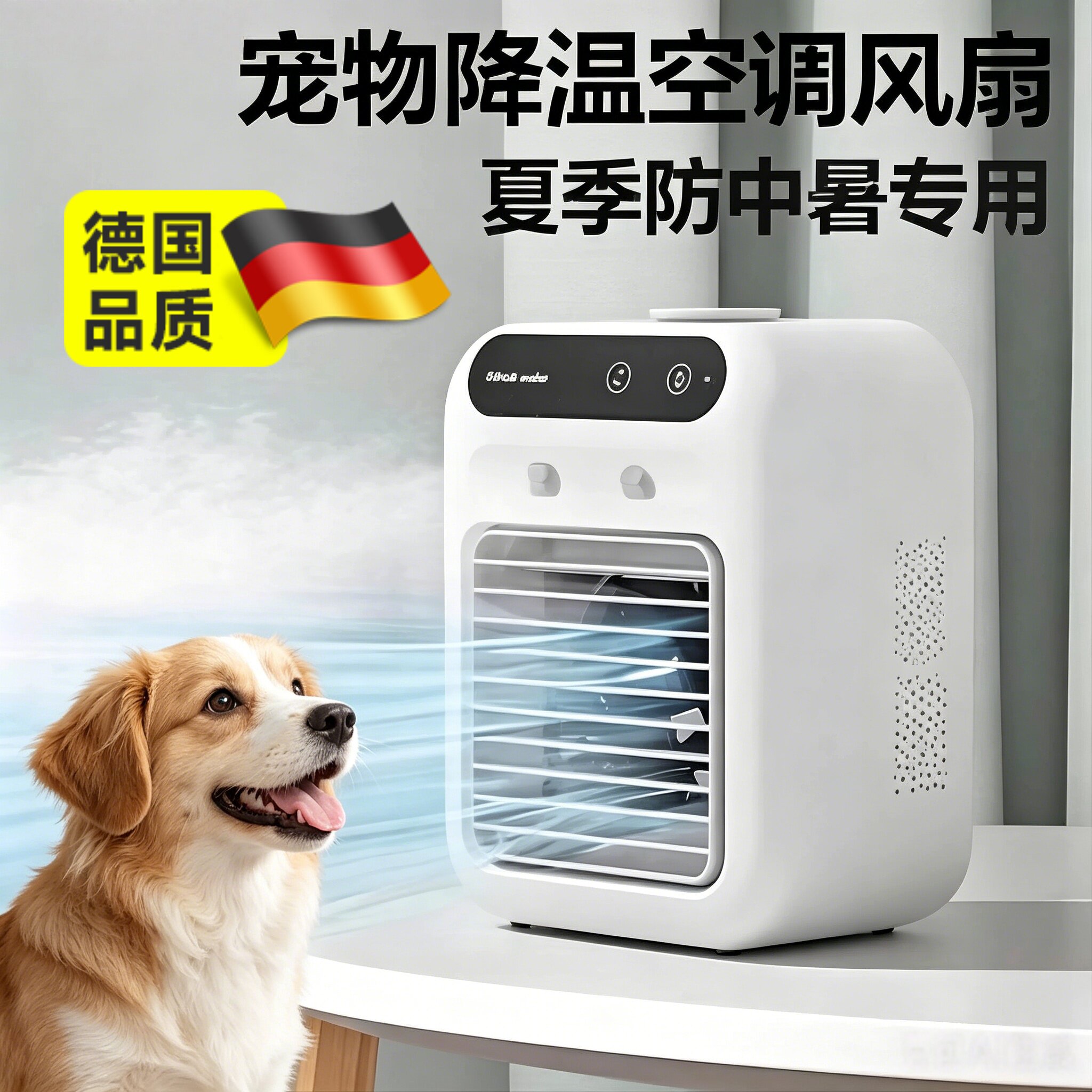 宠物降温神器德国空调扇猫咪狗狗夏季新型制冷风扇加水小型电风扇