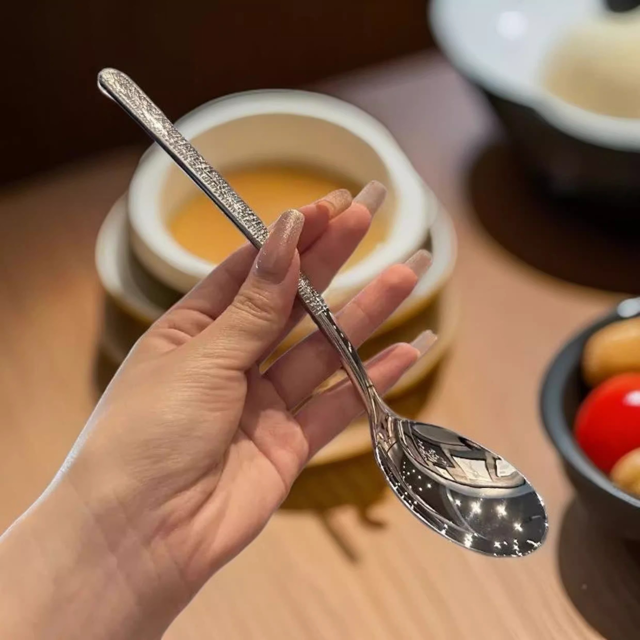 【限时福利】不锈钢勺子锤纹款