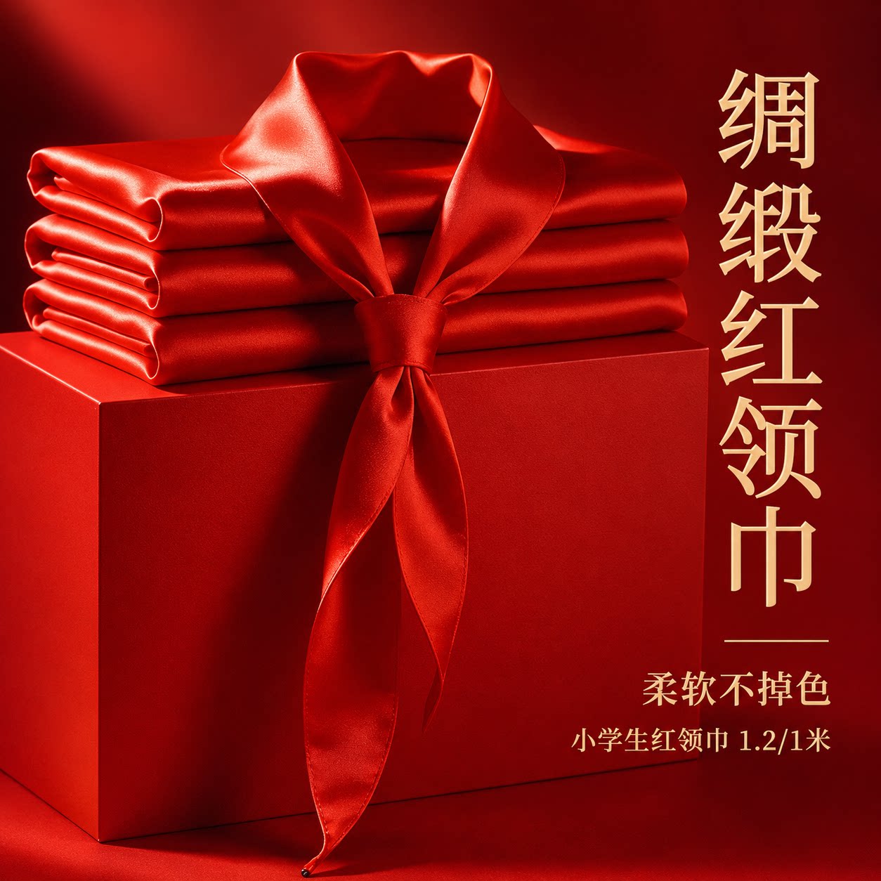 【真丝手感】绸缎质感红领巾通用图片