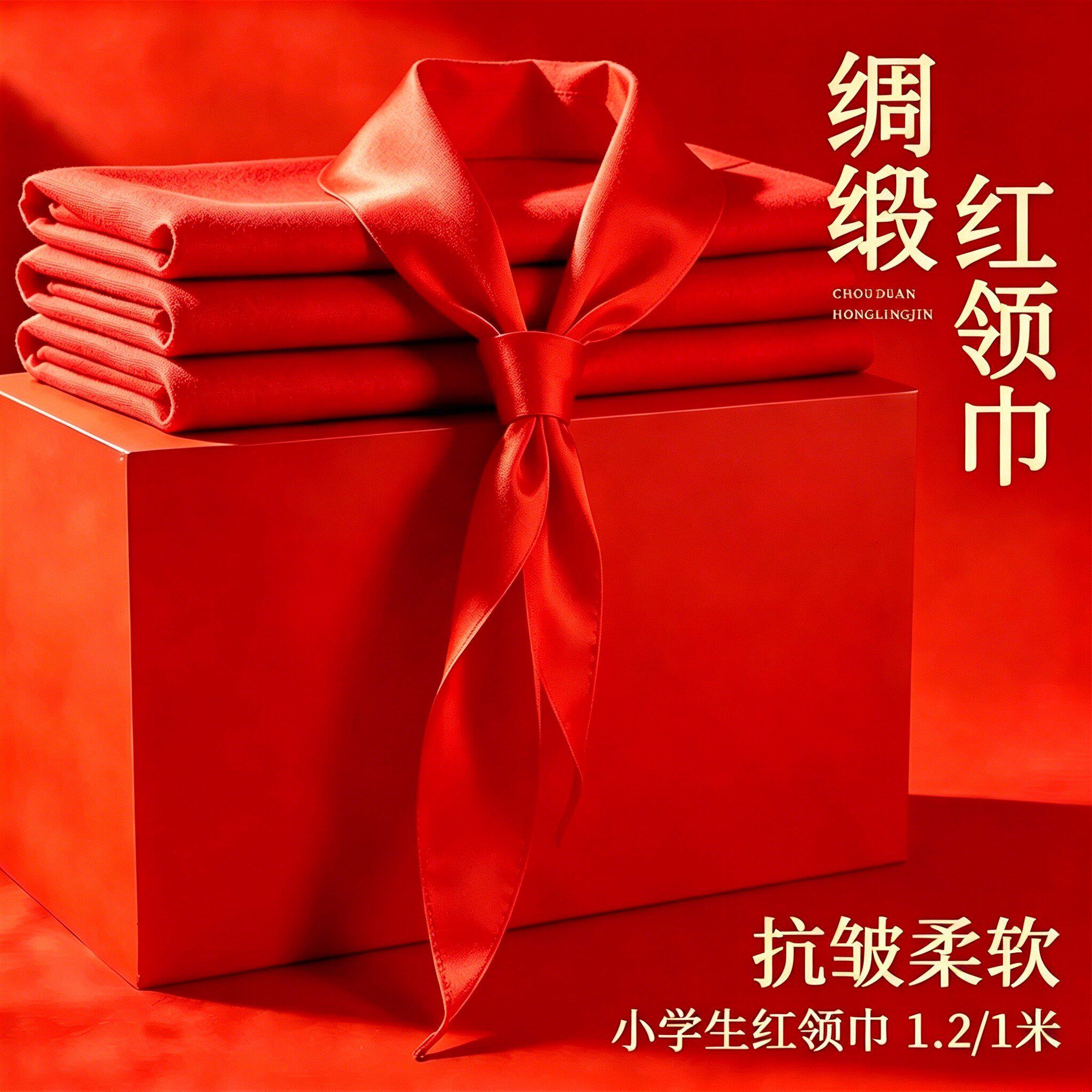 红领巾小学生抗皱亮面柔软高品质精奢1.2米大号透气垂顺纯棉少先队