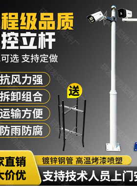 监控立杆组合分段式3米4米5米6米工程专用灯杆立柱户外室外监控杆