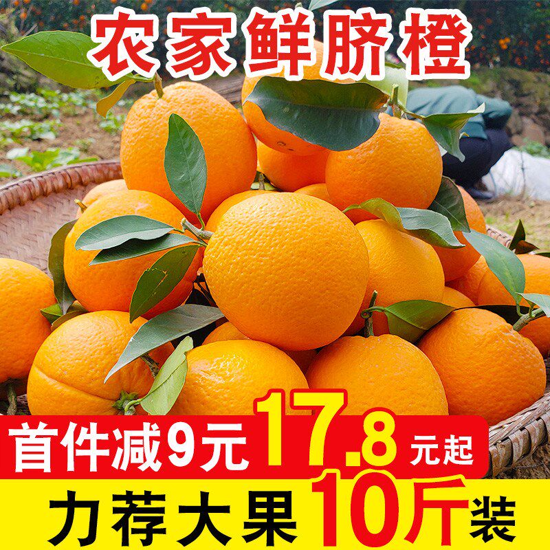 橙子新鲜脐橙10斤装当季水果整箱手剥甜橙应季挤橙20江西赣南包邮