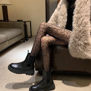 蜘蛛网朋克哥特蒸汽丝袜原宿暗黑系洛丽塔lolita万圣节镂空连裤 袜