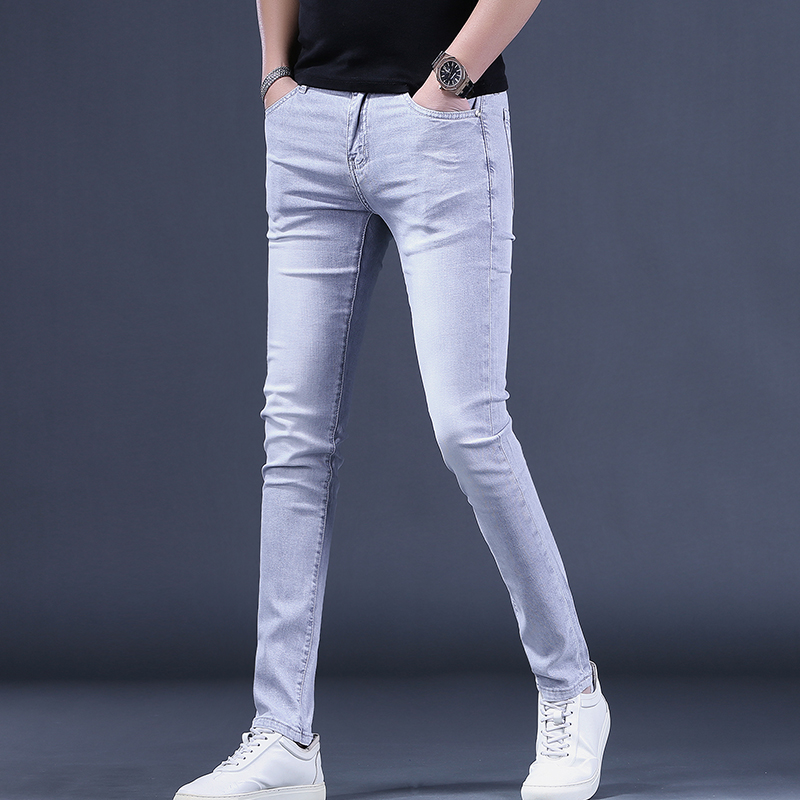 拉链长裤牛仔四季灰色