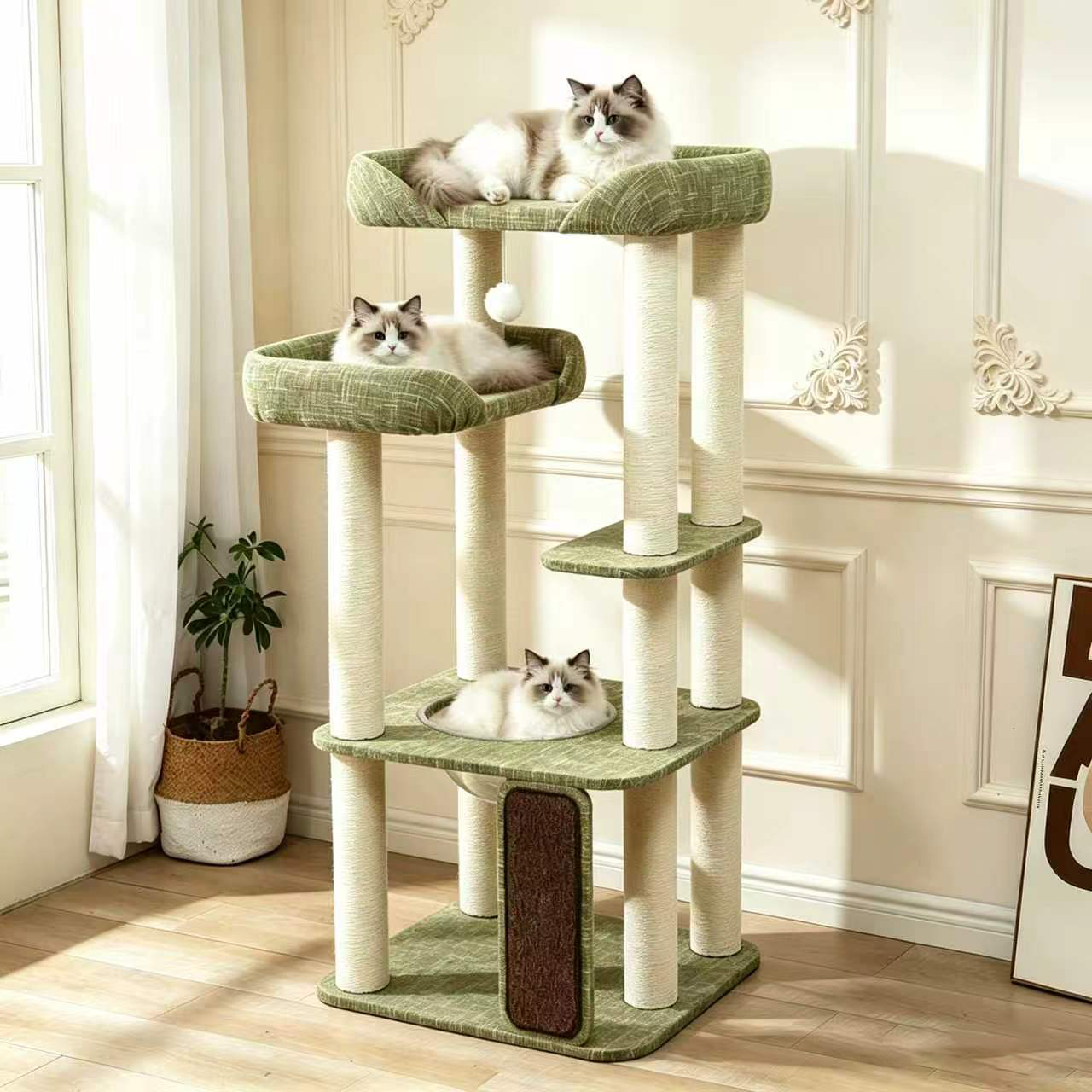 猫爬架猫窝猫树一体大床猫架大型猫抓板太空舱攀爬剑麻柱多猫专用