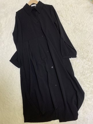 气质连衣裙女2023秋季新款过膝长裙宽松通勤高级冷淡风裙子