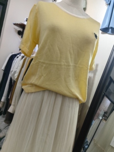 实体店同款2025年秋新款女装时尚气质百搭宽松舒适羊毛短袖上衣