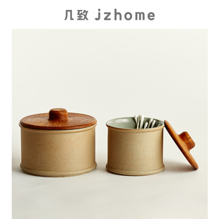 几致陶瓷浴室收纳罐北欧莫兰迪防水棉签首饰杂物收纳桶