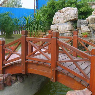 企加防腐木拱桥碳化木木桥定制花园假山木桥庭院公园樟子松弧形桥