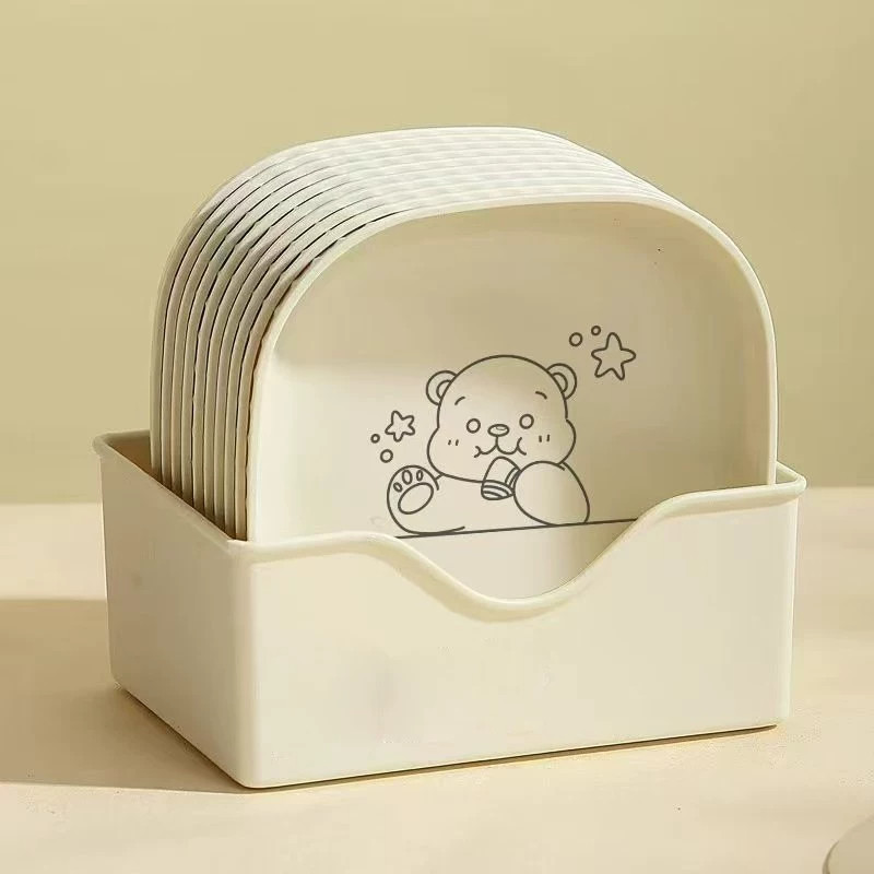 卡通吐骨碟家用骨头垃圾渣备菜新款餐盘子桌面高级档端塑料轻奢