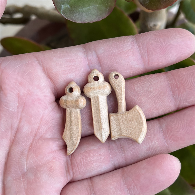 原木无漆桃木小桃木剑刀斧