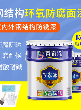 百家涂环氧树脂面漆金属铁门白色防锈漆黑色防腐底漆环氧富锌油漆