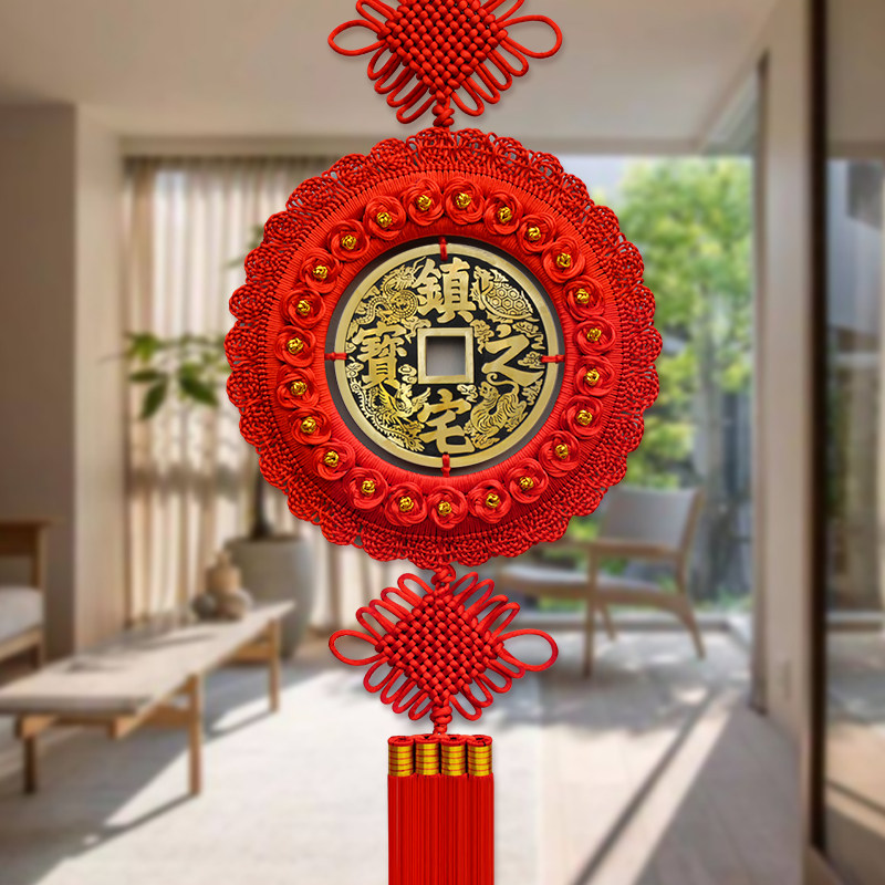中国结铜钱客厅大号招财进宝挂件乔迁玄关背景墙入户门新中式装饰