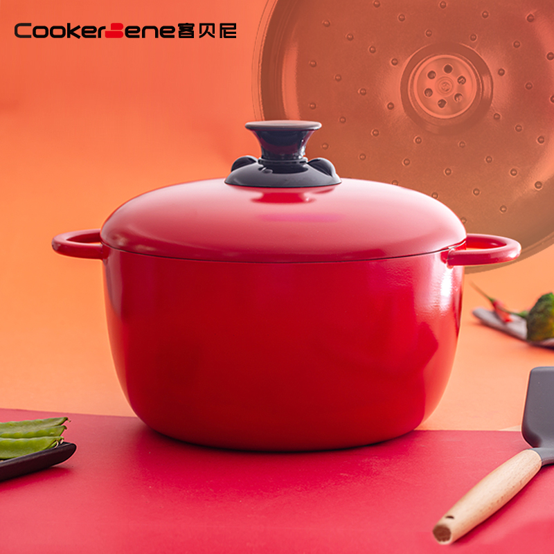 cookerbene无水加厚复底珐琅锅