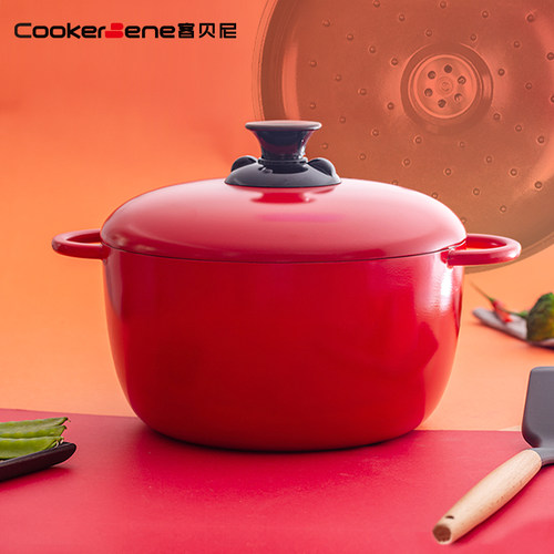 cookerbene无水加厚复底珐琅锅