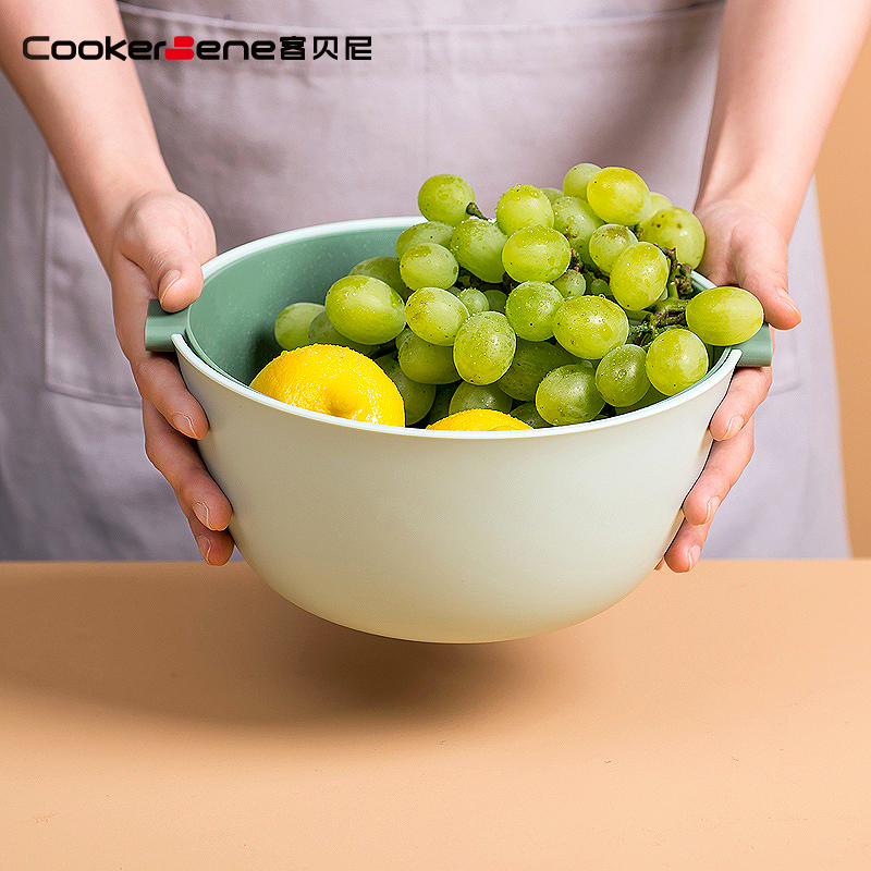 家用塑料双层厨房沥水创意洗菜篮