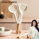 软硅胶铲不粘锅专用锅铲食品级硅胶耐高温炒菜铲子漏铲漏勺汤勺白