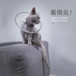 宠物猫咪透明项圈头套猫生病绝育受伤狗狗脖套防舔防咬伊丽莎白圈