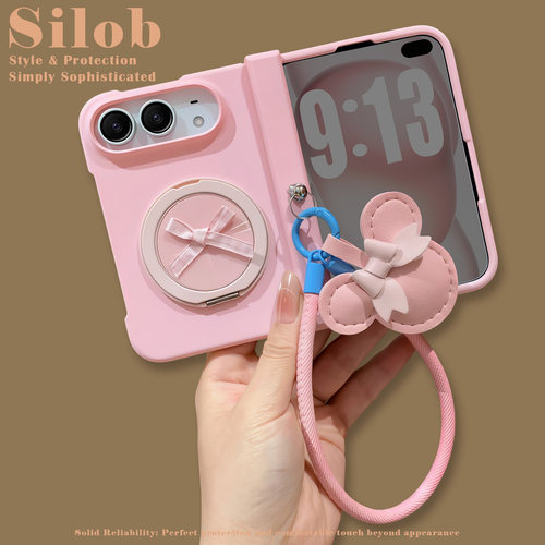 silob旋转360支架适用于苹果iPhone Duo手机壳铰链全包新款iPhoneduo折叠屏duo带挂绳支架全包边保护保护壳