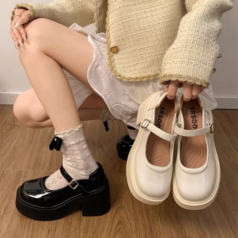 2025新款厚底增高小皮鞋