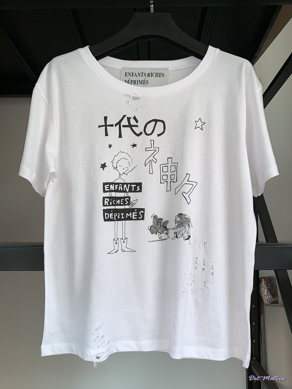 thumbnail for Erd Distressed Graphic Punk Trend Brand Loose Short-Sleeve T-Shirt