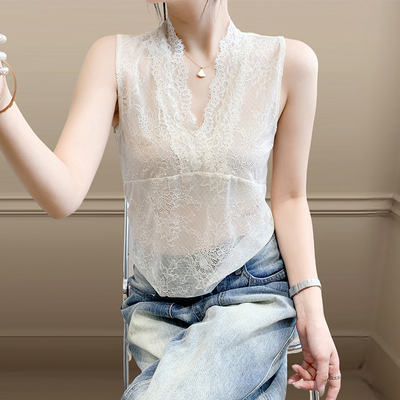 性感透视蕾丝背心内搭打底上衣女