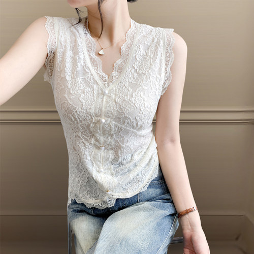 性感蕾丝背心外穿内搭无袖打底衫