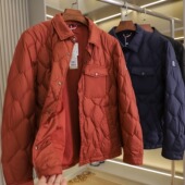 国内单 羽绒服 加厚蓬松抗寒保暖菱形格翻领轻工装 线下699 冬男士