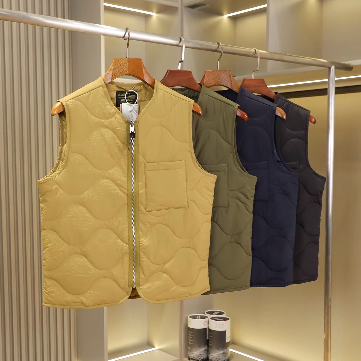 两面穿~葫芦型绗缝工艺~秋冬男士轻量防风耐磨加厚保暖棉马甲外套